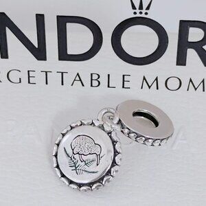 Pandora Kiwi Bird and Silver Fern Charm S925 Sliver Charm Dangle Pendant